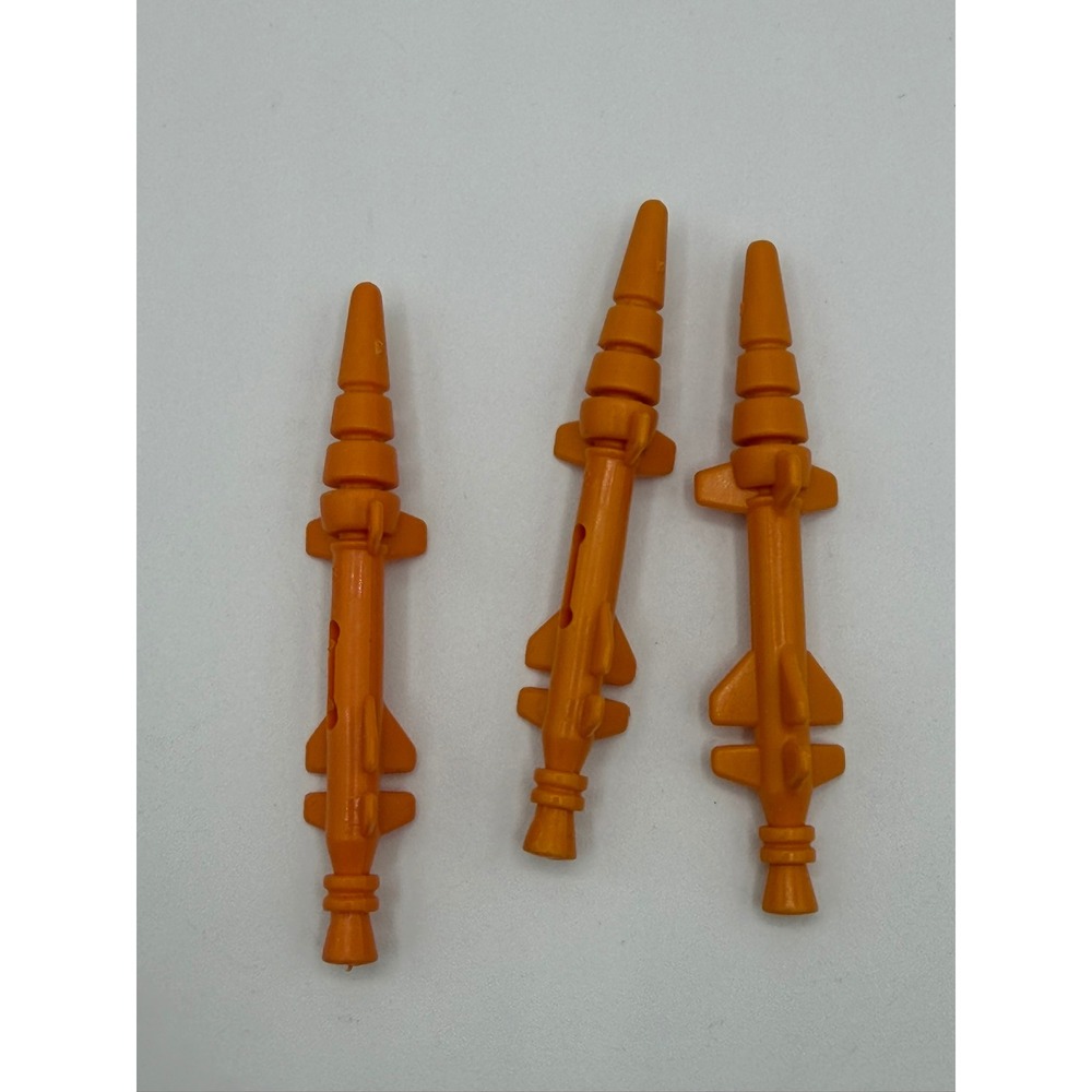 Vintage 1989 GI Joe Thunderclap Large Orange Missile Lot of 3 Original Hasbro
